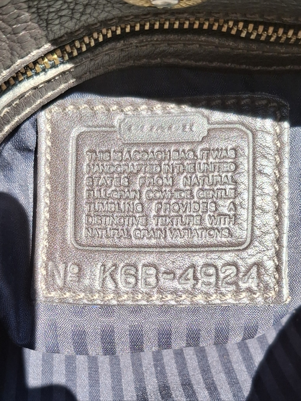 Vintage 1996 Coach Sonoma Brown Pebbled Leather Pocket Zip Crossbody #4924 - Picture 10 of 13